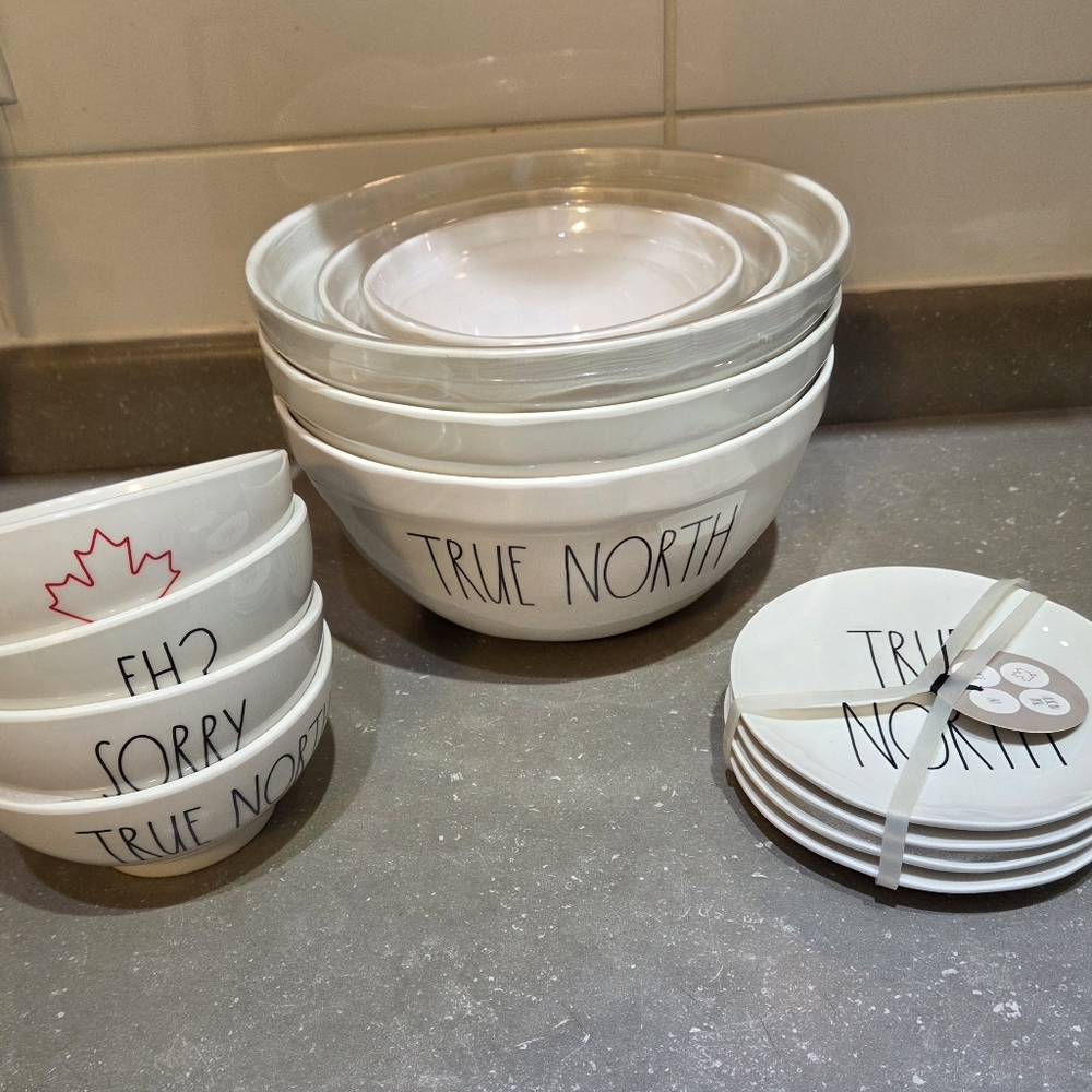 NEW Rae Dunn True North White Bowl and Plate Set